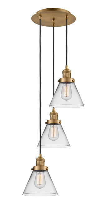 Innovations 113F-3P-BB-G42 Three Light Pendant, Brushed Brass