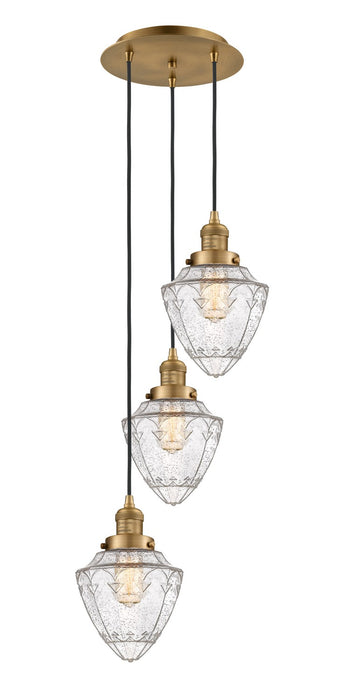Innovations 113F-3P-BB-G664-7 Three Light Pendant, Brushed Brass