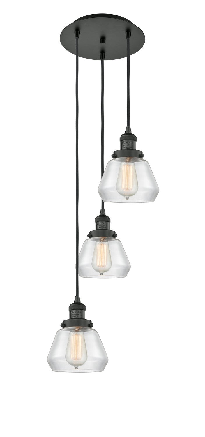 Innovations 113F-3P-BK-G172 Three Light Pendant, Matte Black