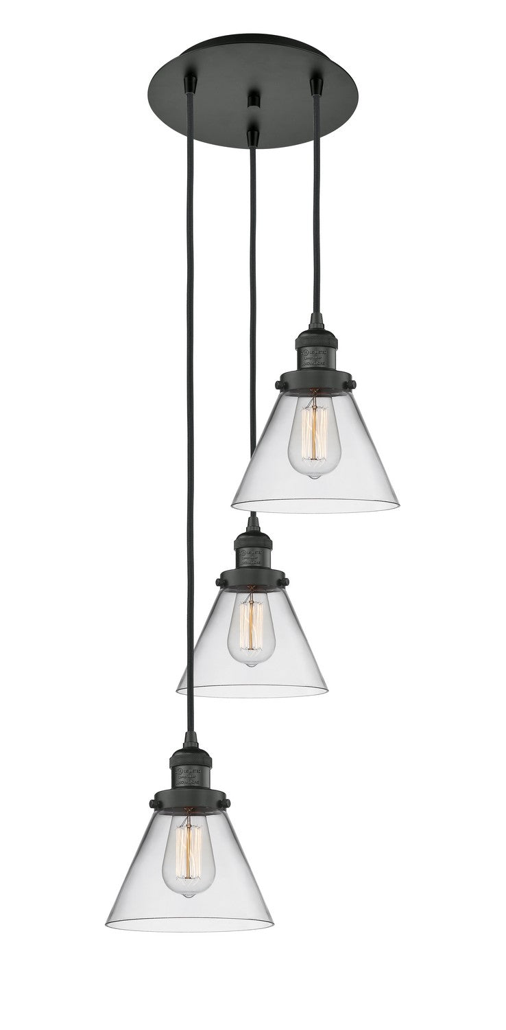 Innovations 113F-3P-BK-G42 Three Light Pendant, Matte Black