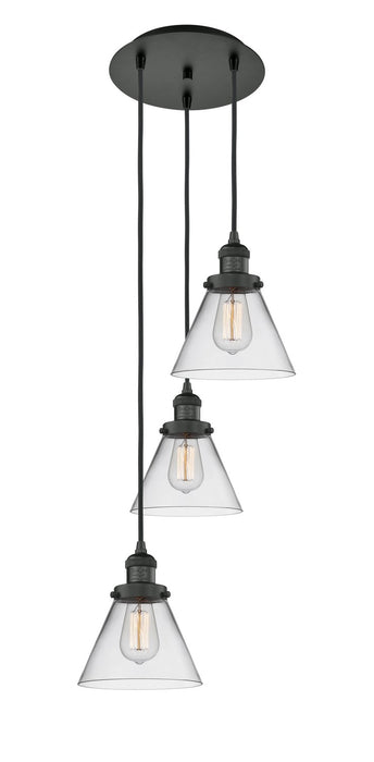 Innovations 113F-3P-BK-G42 Three Light Pendant, Matte Black