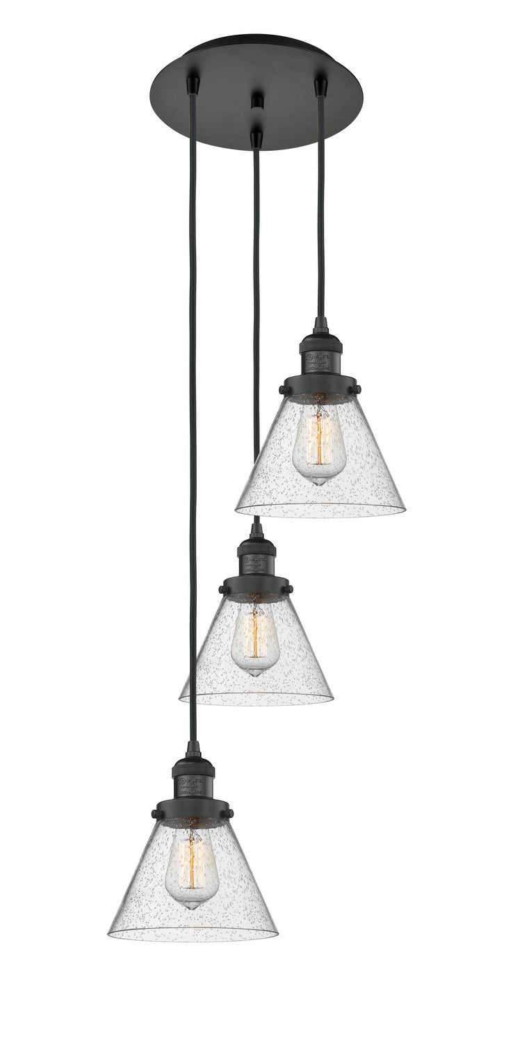 Innovations 113F-3P-BK-G44 Three Light Pendant, Matte Black