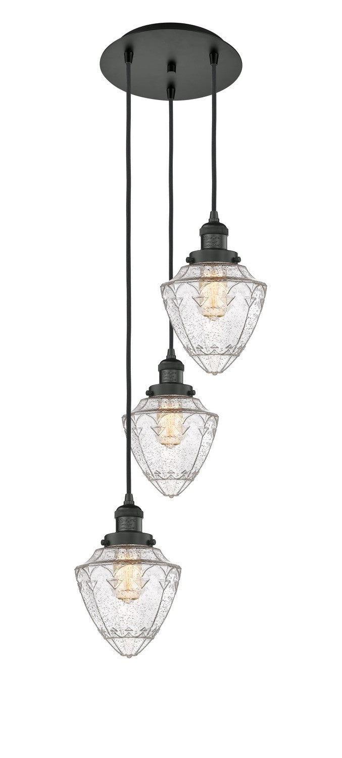 Innovations 113F-3P-BK-G664-7 Three Light Pendant, Matte Black