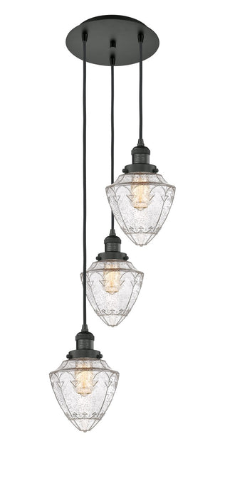 Innovations 113F-3P-BK-G664-7 Three Light Pendant, Matte Black
