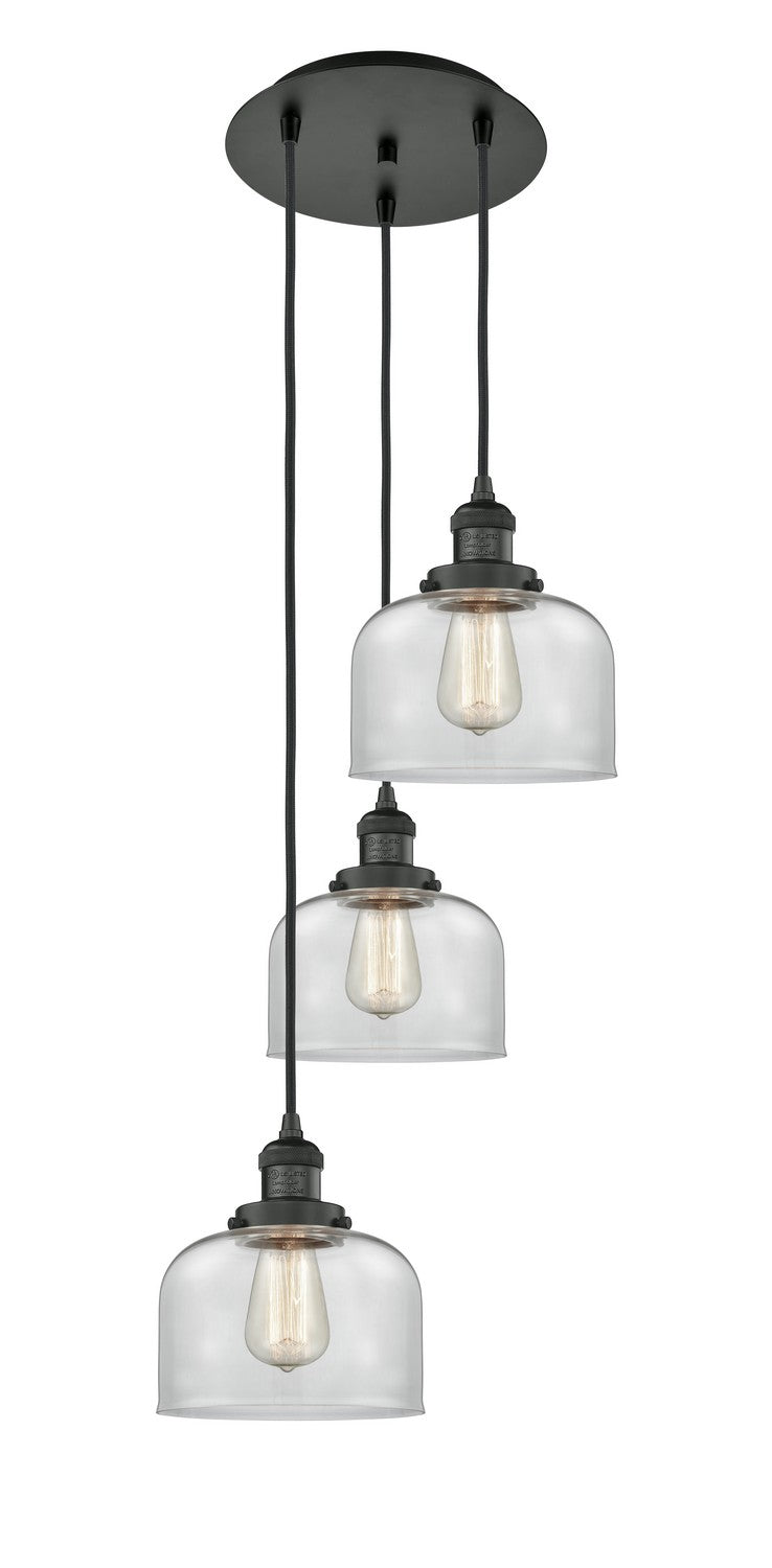 Innovations 113F-3P-BK-G72 Three Light Pendant, Matte Black