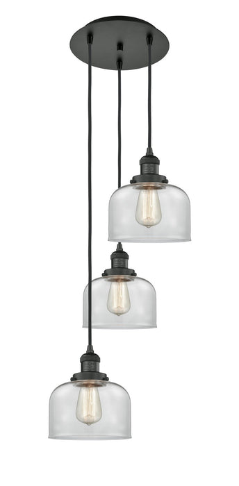Innovations 113F-3P-BK-G72 Three Light Pendant, Matte Black