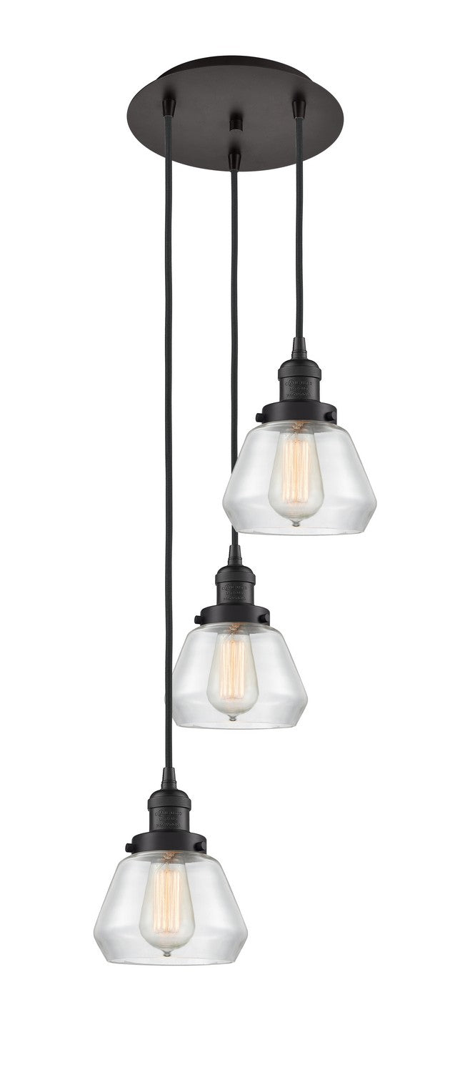 Innovations 113F-3P-OB-G172 Three Light Pendant, Oil Rubbed Bronze