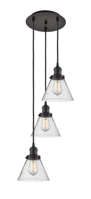 Innovations 113F-3P-OB-G44 Three Light Pendant, Oil Rubbed Bronze
