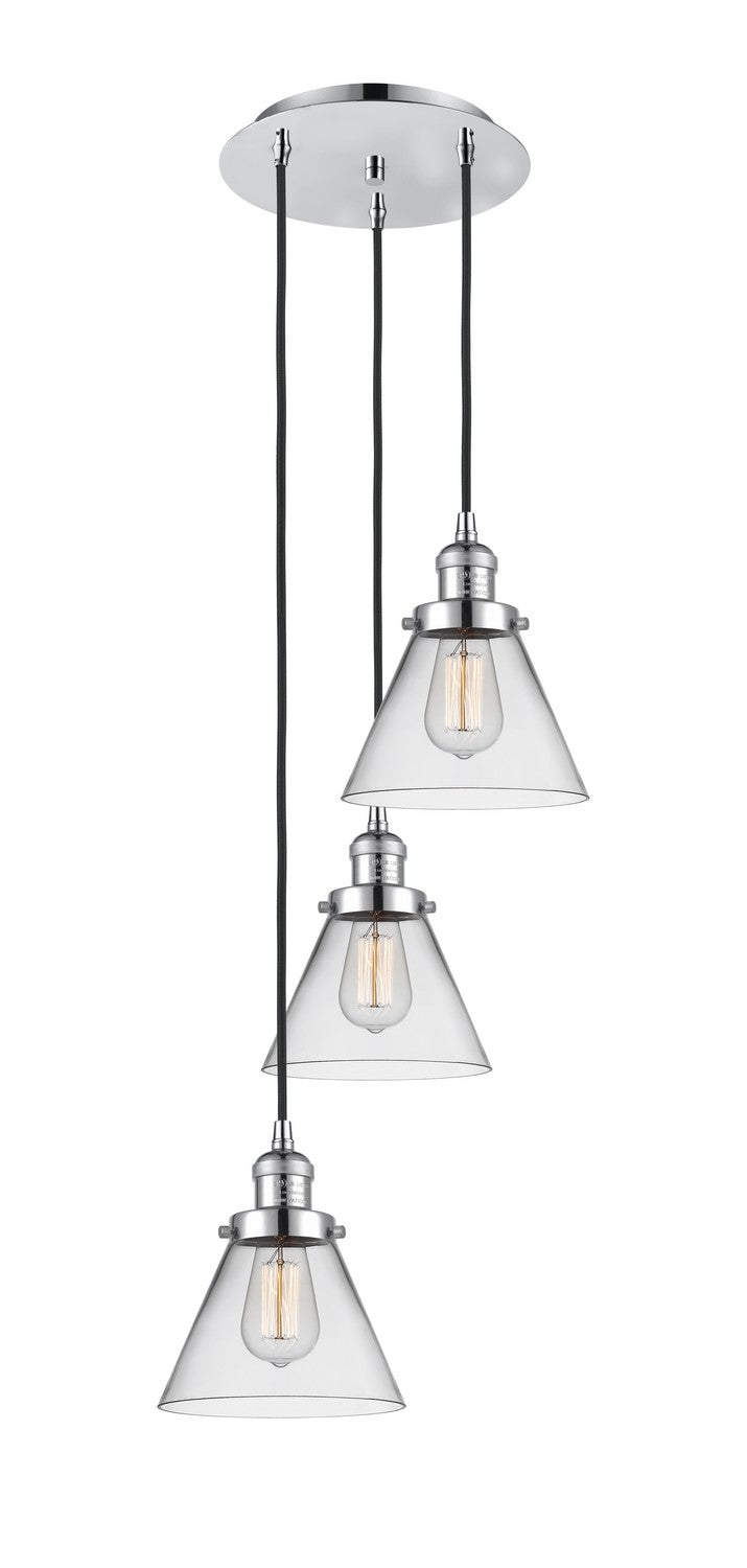 Innovations 113F-3P-PC-G42 Three Light Pendant, Polished Chrome