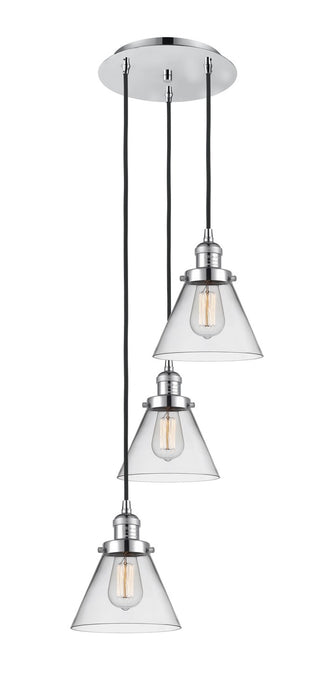 Innovations 113F-3P-PC-G42 Three Light Pendant, Polished Chrome