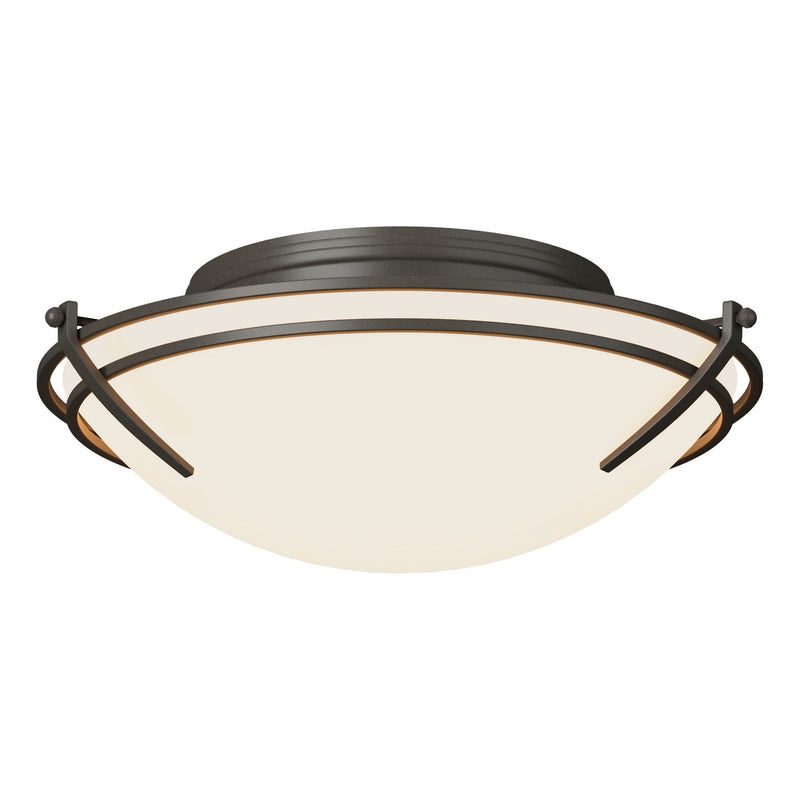 Hubbardton Forge 124402-SKT-07-GG0098 Two Light Flush Mount, Dark Smoke