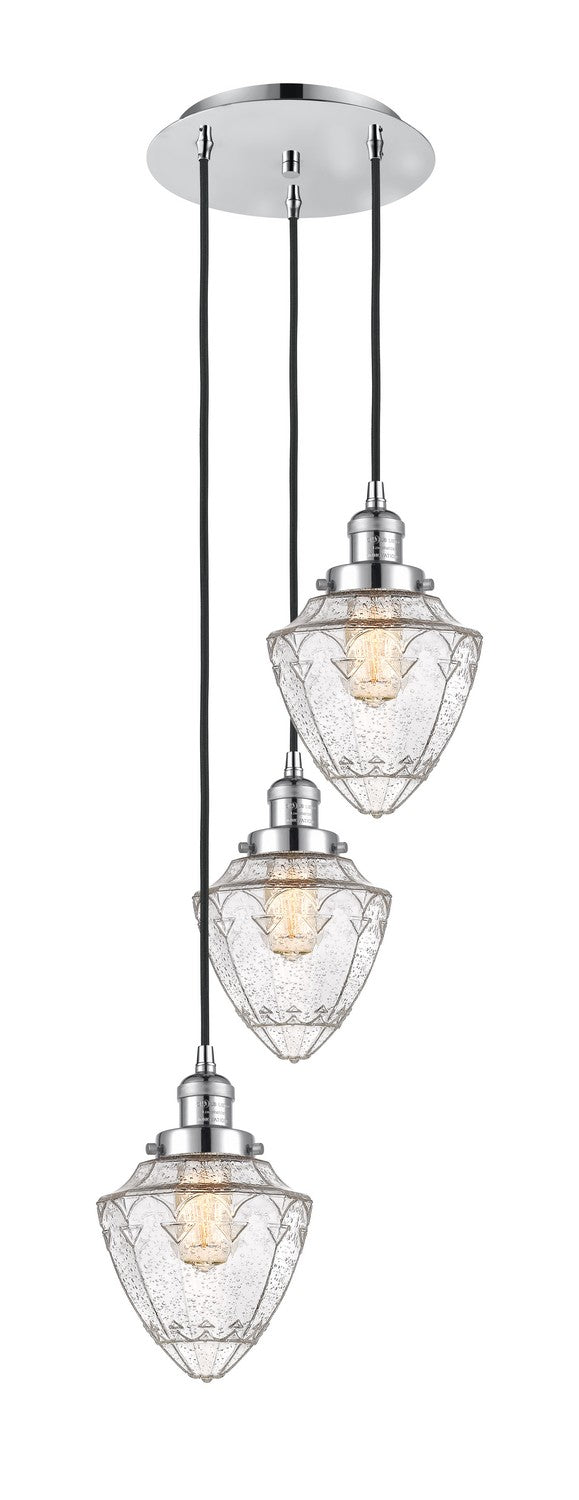 Innovations 113F-3P-PC-G664-7 Three Light Pendant, Polished Chrome