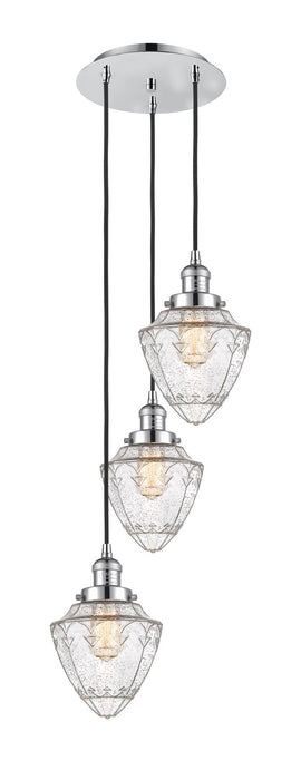 Innovations 113F-3P-PC-G664-7 Three Light Pendant, Polished Chrome