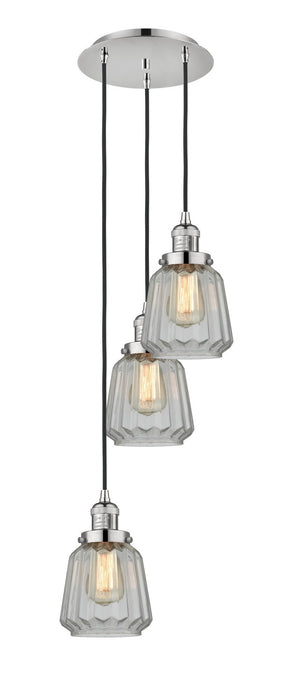 Innovations 113F-3P-PN-G142 Three Light Pendant, Polished Nickel