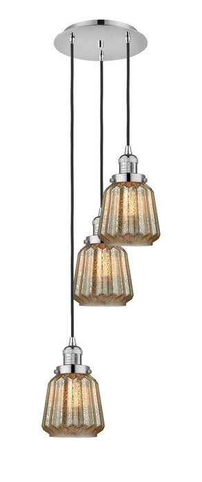 Innovations 113F-3P-PN-G146 Three Light Pendant, Polished Nickel