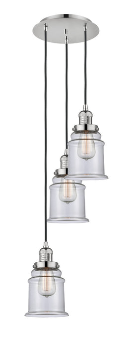 Innovations 113F-3P-PN-G182 Three Light Pendant, Polished Nickel