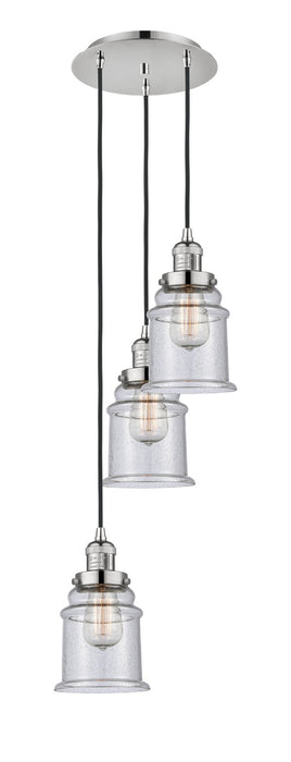 Innovations 113F-3P-PN-G184 Three Light Pendant, Polished Nickel
