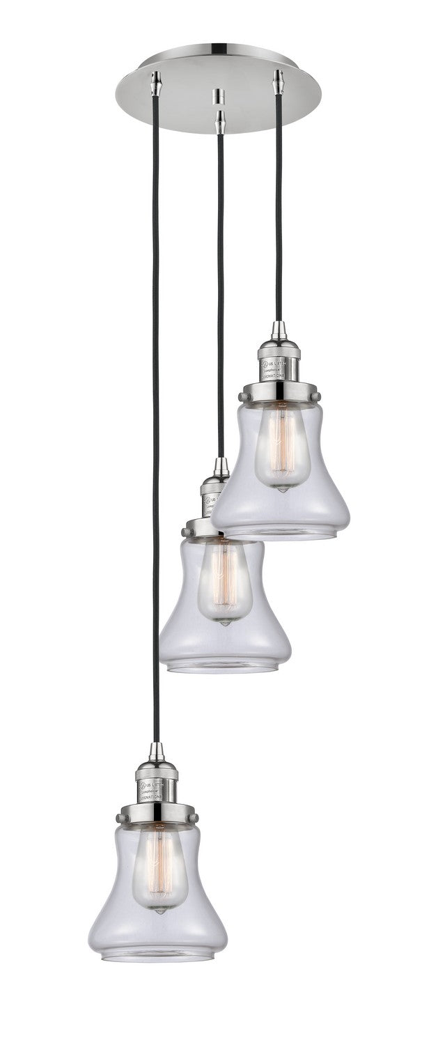 Innovations 113F-3P-PN-G192 Three Light Pendant, Polished Nickel