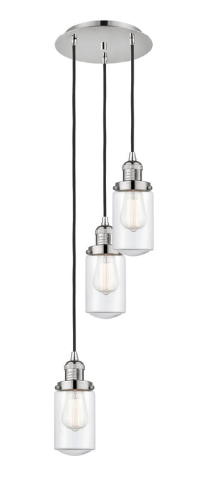Innovations 113F-3P-PN-G312 Three Light Pendant, Polished Nickel
