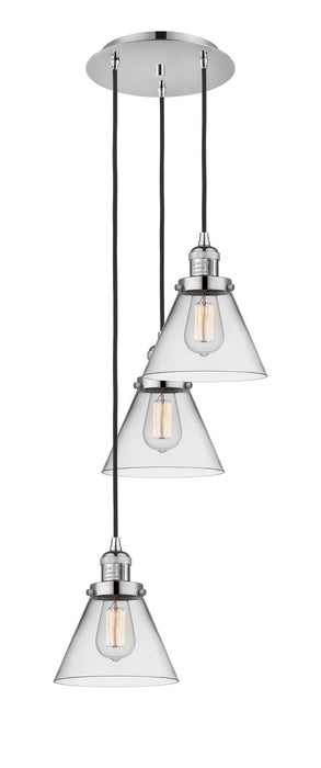 Innovations 113F-3P-PN-G42 Three Light Pendant, Polished Nickel