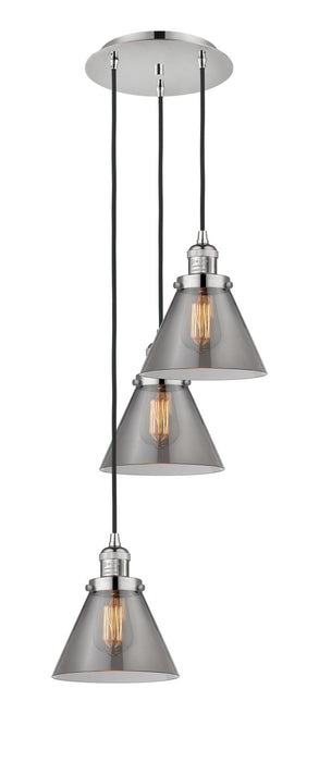 Innovations 113F-3P-PN-G43 Three Light Pendant, Polished Nickel
