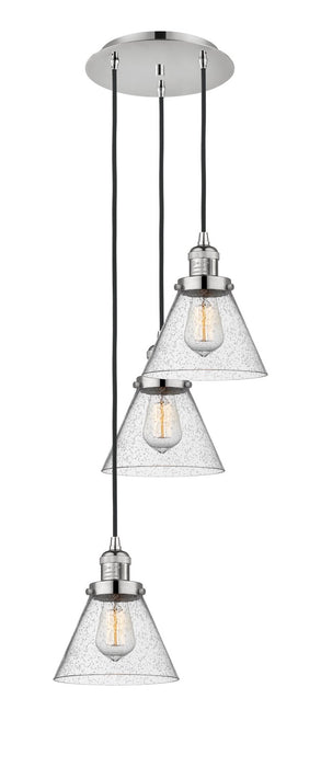 Innovations 113F-3P-PN-G44 Three Light Pendant, Polished Nickel
