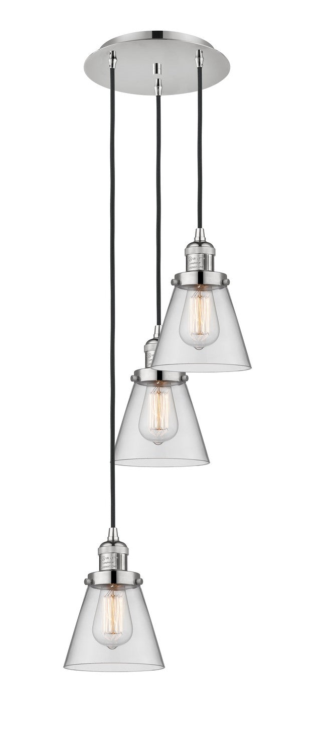 Innovations 113F-3P-PN-G62 Three Light Pendant, Polished Nickel