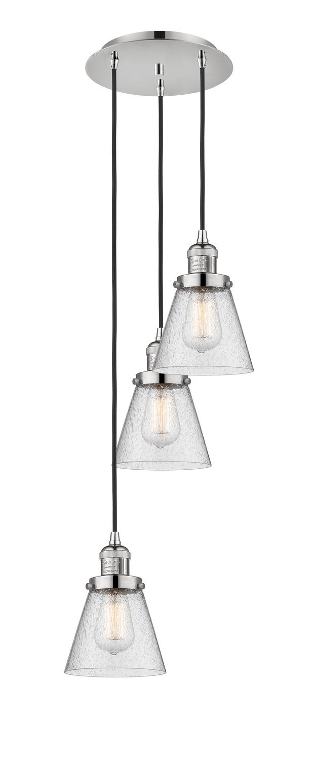 Innovations 113F-3P-PN-G64 Three Light Pendant, Polished Nickel