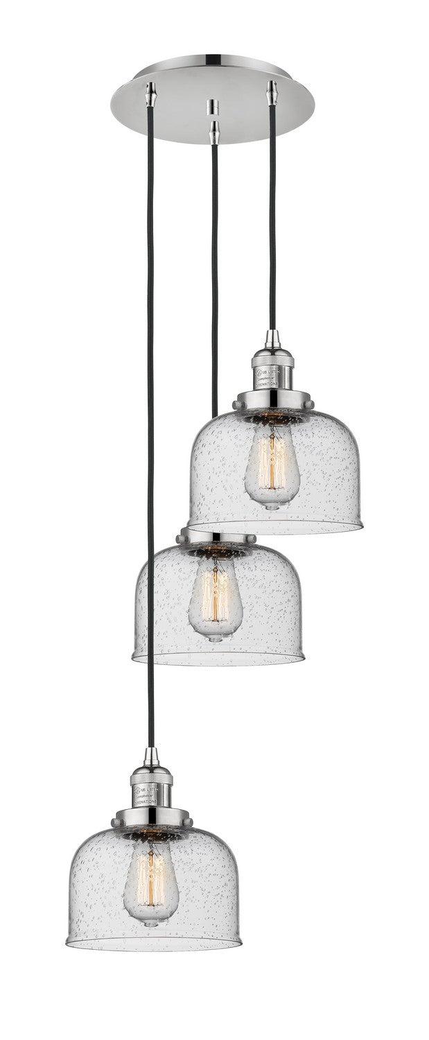 Innovations 113F-3P-PN-G74 Three Light Pendant, Polished Nickel