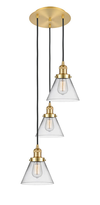 Innovations 113F-3P-SG-G42 Three Light Pendant, Satin Gold