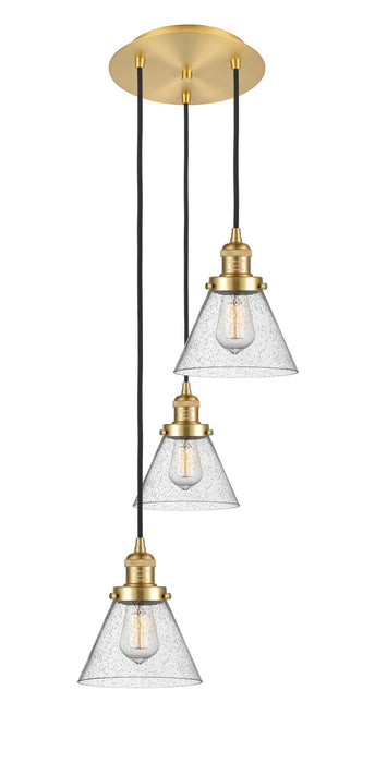 Innovations 113F-3P-SG-G44 Three Light Pendant, Satin Gold