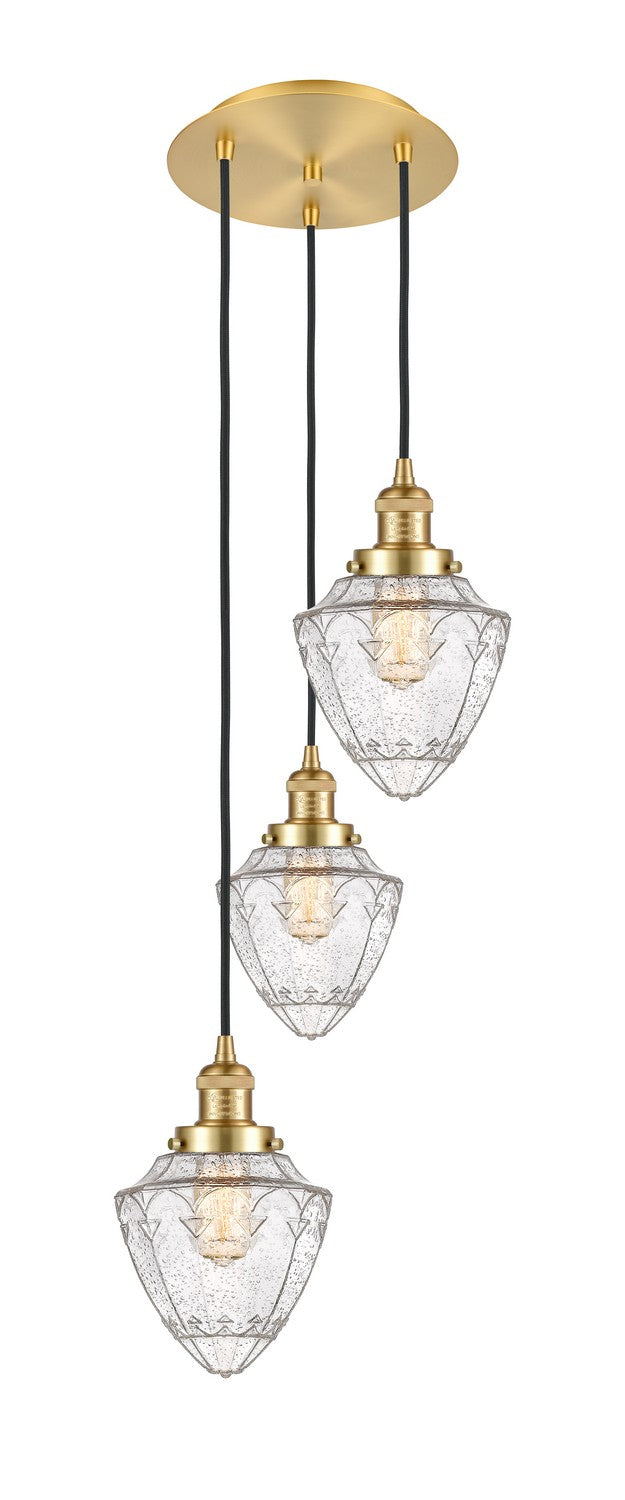 Innovations 113F-3P-SG-G664-7 Three Light Pendant, Satin Gold