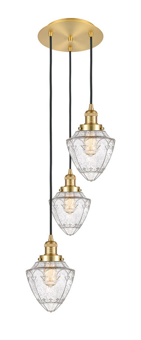 Innovations 113F-3P-SG-G664-7 Three Light Pendant, Satin Gold