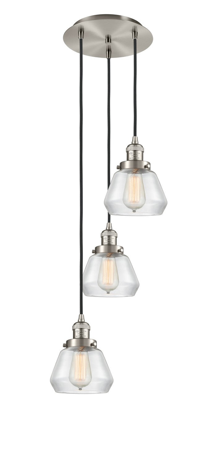 Innovations 113F-3P-SN-G172 Three Light Pendant, Brushed Satin Nickel