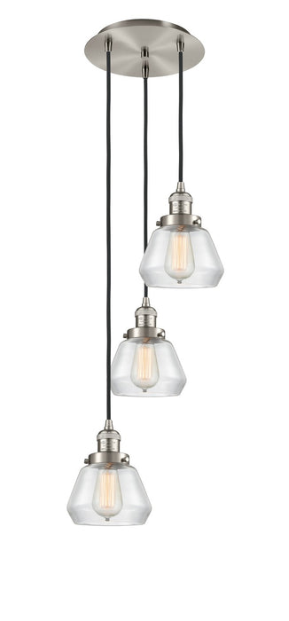 Innovations 113F-3P-SN-G172 Three Light Pendant, Brushed Satin Nickel
