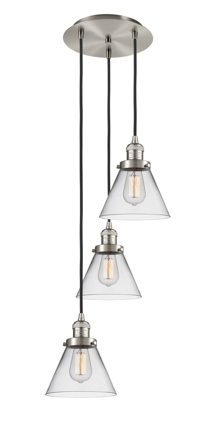 Innovations 113F-3P-SN-G42 Three Light Pendant, Brushed Satin Nickel