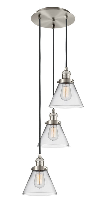 Innovations 113F-3P-SN-G42 Three Light Pendant, Brushed Satin Nickel