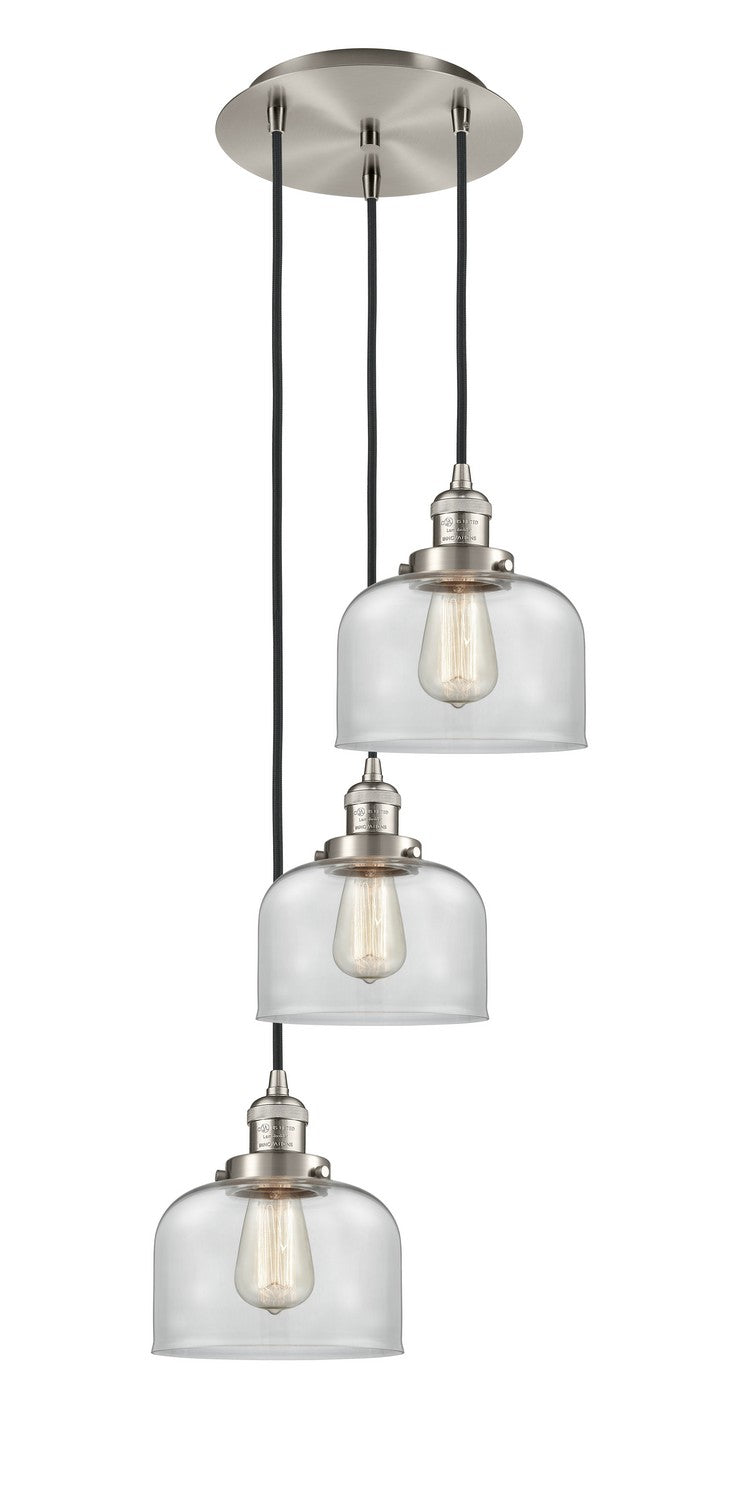 Innovations 113F-3P-SN-G72 Three Light Pendant, Brushed Satin Nickel