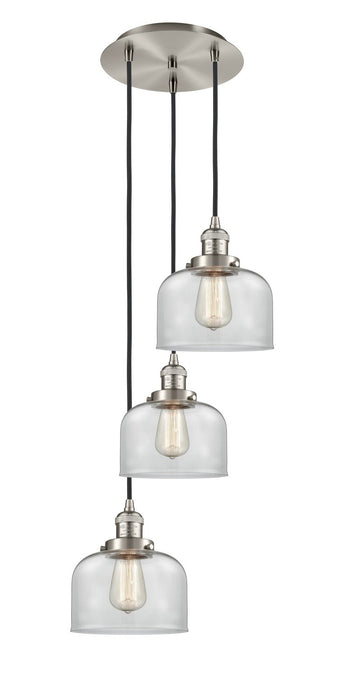 Innovations 113F-3P-SN-G72 Three Light Pendant, Brushed Satin Nickel