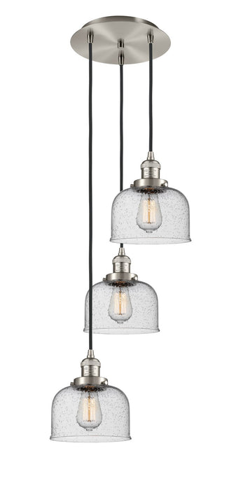 Innovations 113F-3P-SN-G74 Three Light Pendant, Brushed Satin Nickel