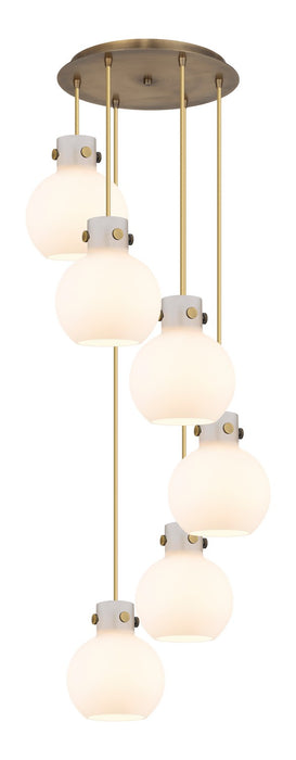 Innovations 116-410-1PS-BB-G410-8WH Three Light Pendant, Brushed Brass