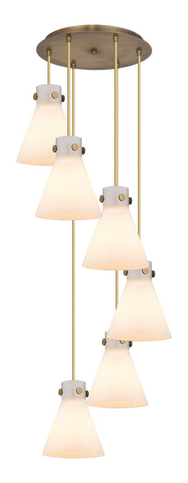 Innovations 116-410-1PS-BB-G411-8WH Five Light Pendant, Brushed Brass