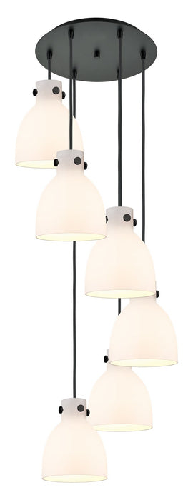 Innovations 116-410-1PS-BK-G412-8WH Five Light Pendant, Matte Black