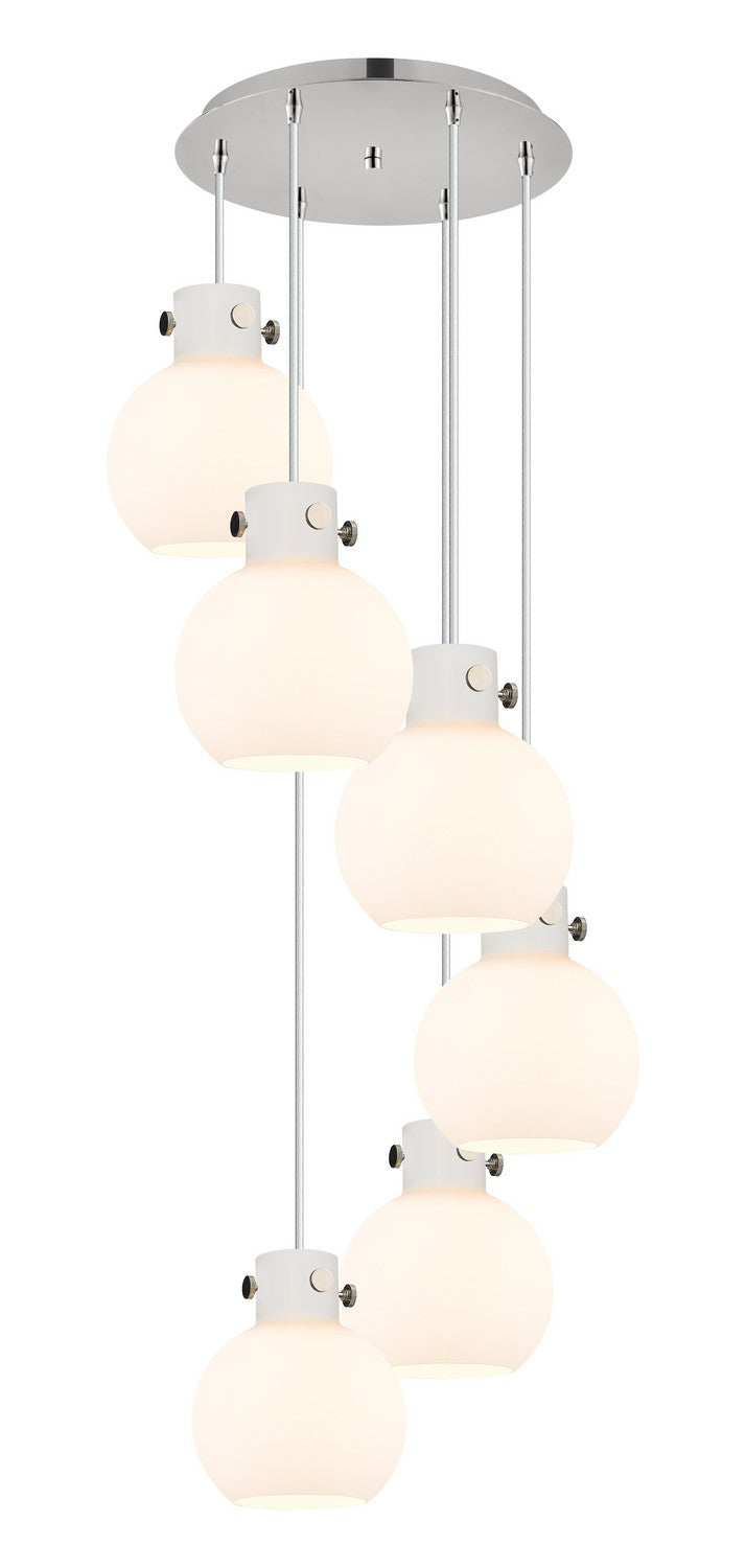 Innovations 116-410-1PS-PN-G410-8WH Seven Light Pendant, Polished Nickel