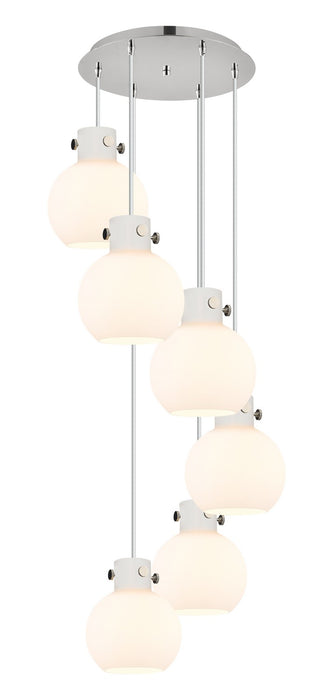 Innovations 116-410-1PS-PN-G410-8WH Seven Light Pendant, Polished Nickel