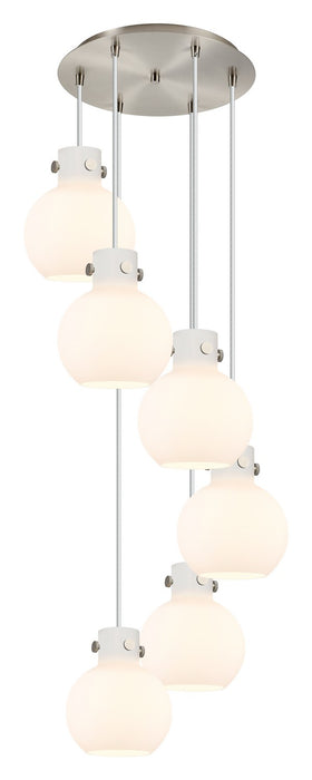 Innovations 116-410-1PS-SN-G410-8WH Four Light Pendant, Brushed Satin Nickel