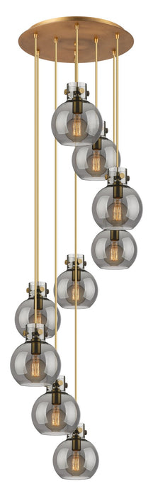 Innovations 119-410-1PS-BB-G410-8SM Three Light Pendant, Brushed Brass