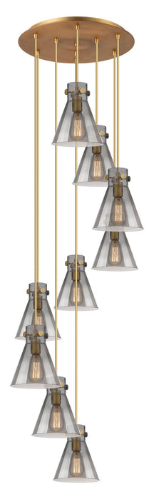 Innovations 119-410-1PS-BB-G411-8SM Five Light Pendant, Brushed Brass