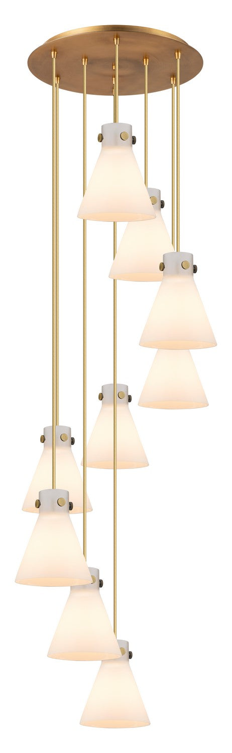 Innovations 119-410-1PS-BB-G411-8WH Eight Light Pendant, Brushed Brass