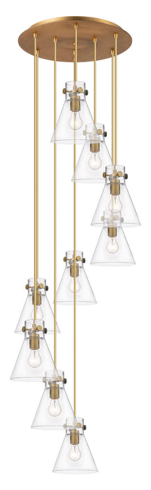 Innovations 119-410-1PS-BB-G411-8CL Nine Light Pendant, Brushed Brass